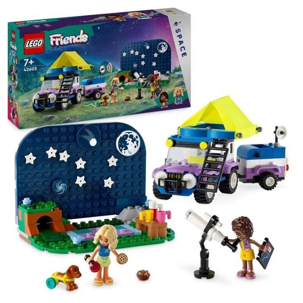 LEGO® 42603 Friends Stargazing Campervan, barnleksak, med djurfigurer, plus minidockor