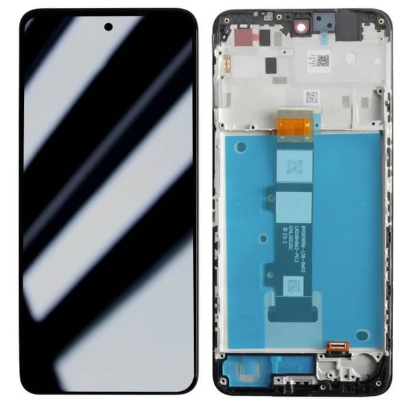 Original Motorola G22 LCD-skärm + pekglas (med ram) Motorola ljusgrå
