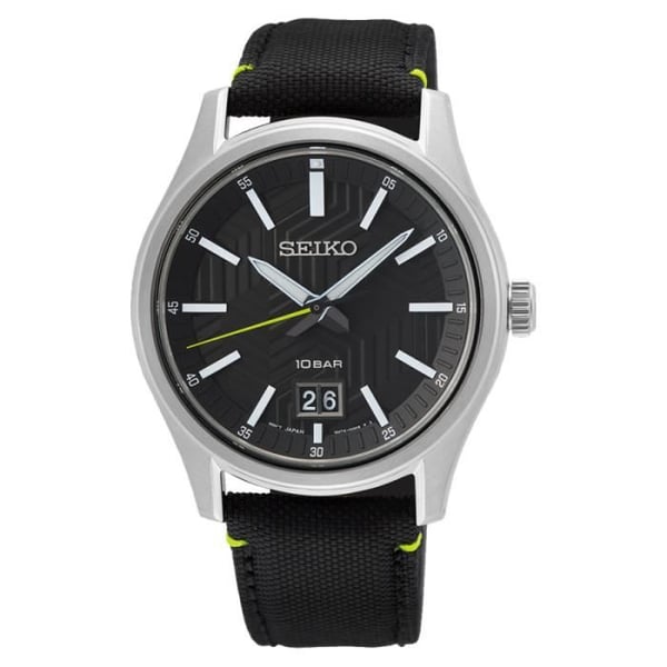 Klocka - SEIKO - SUR517P1 - Stål och Nylon - Vattentät 10 Atm - Svart urtavla