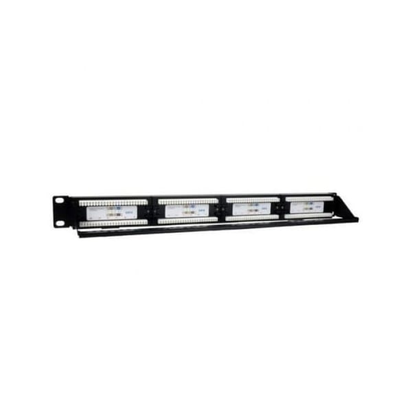 Patch Panel Phasak PU 2424 24P Cat.6 UTP 1U Dual Rackorganisatör 19? Svart aluminium