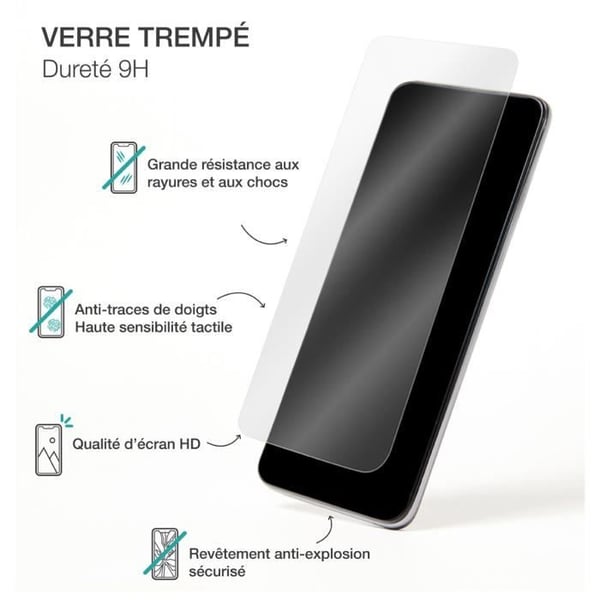 Skärmskydd - BIGBEN CONNECTED - Redmi 9C/9A - Härdat Glas 2.5D - Rep-Resistent - SmartFrame