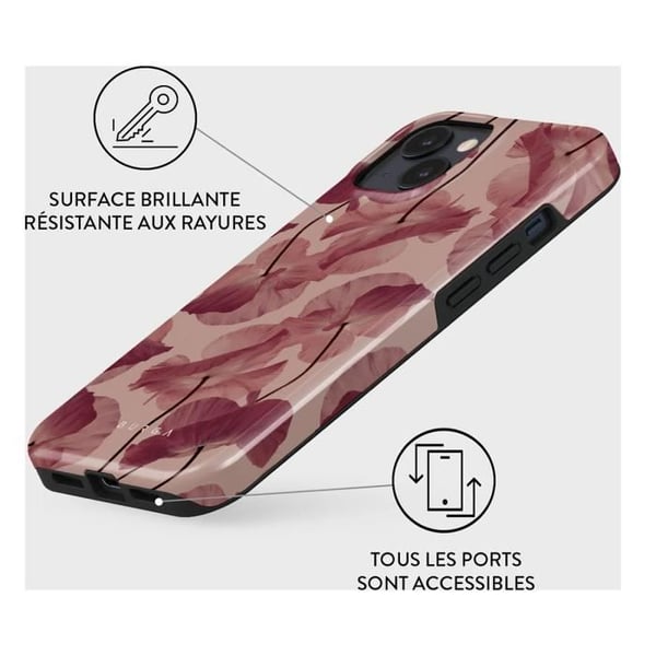 Skydd för iPhone 13 - BURGA - Modell Tender Kiss - Röd - Stötresistent - Mjuk