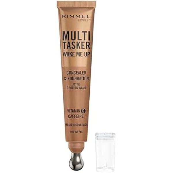 Foundation och concealer - RIMMEL - Wake Me Up - 90 Toffee - 20ml - Utan parfym