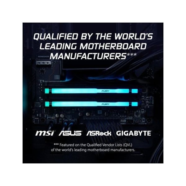 DDR5-minne - KINGSTON FURY - Beast RGB - 16Go - 6000MT/s - CL30 - ECC på chip