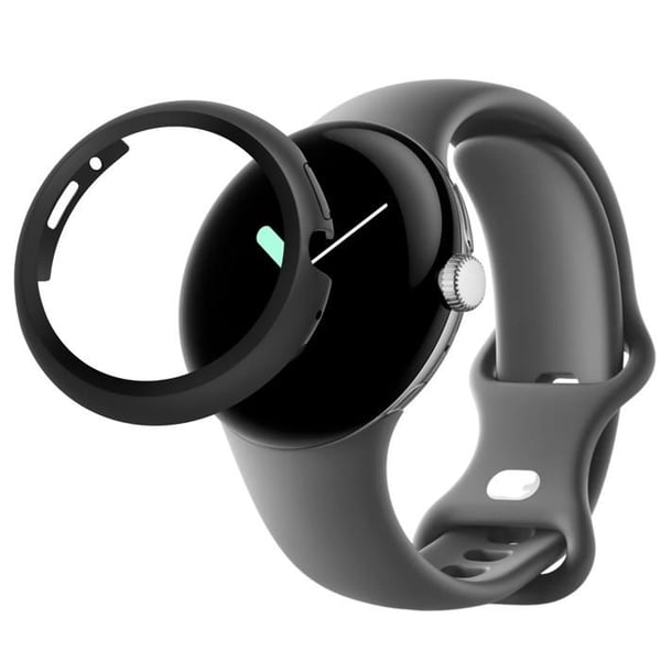 Skyddande fodral kompatibelt med Google Pixel Watch 3 / Watch 2 / Watch - 41mm - Hård skyddsväska svart med härdat glas Phonillico®
