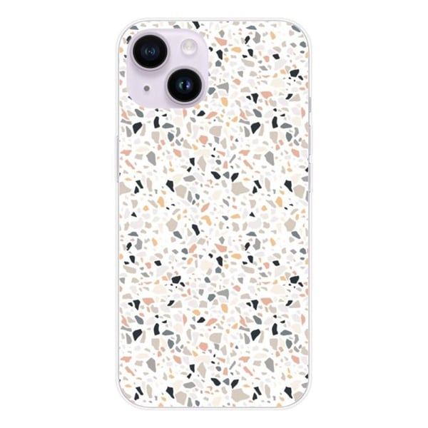 Tryckt silikonfodral som är kompatibelt med Apple iPhone 15 Terrazzo färg