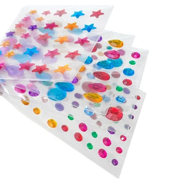 Strassdekaler - MEGACREA DIY - 196 bitar - 0,6 till 1,4 cm - Mix - Barn
