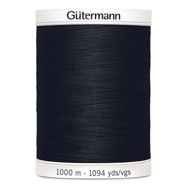 Paket med 5 spolar Polyestertråd 1000m Gutermann ref 701939 - Att 998 - svart
