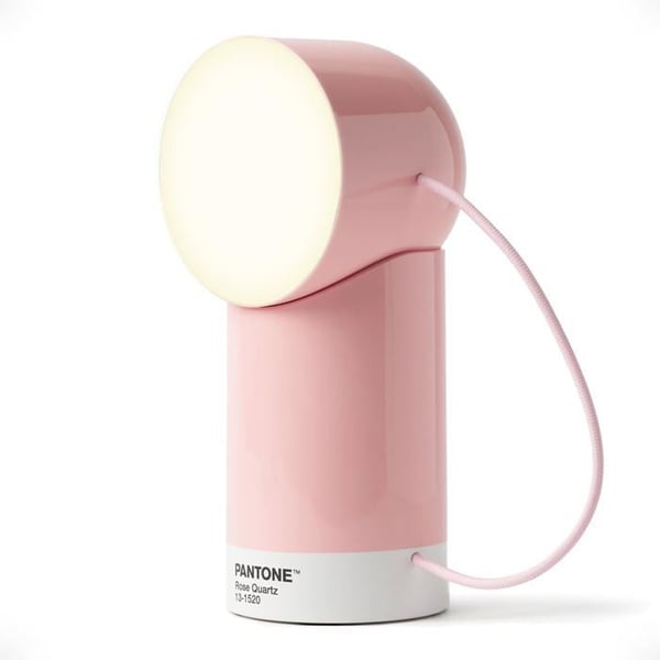 Lexon ORBE trådlös laddningsbar LED-bordslampa - Rose Quartz, avtagbar topp