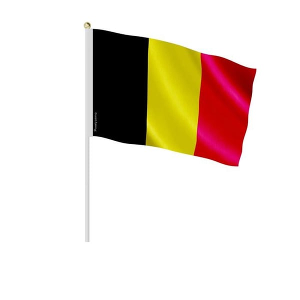 Mini Belgisk flagga – 30 x 45 cm – Att Hålla i Hand – Polyestertyg – 1 styck – Pixelforma