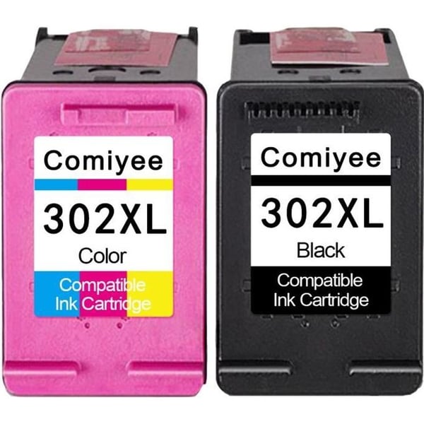 2 bläckpatroner kompatibla för HP 302 XL 302XL Kompatibel för DeskJet 3639 3637 3630 2130 1110 Envy 4527 4525 4522 4520 4521