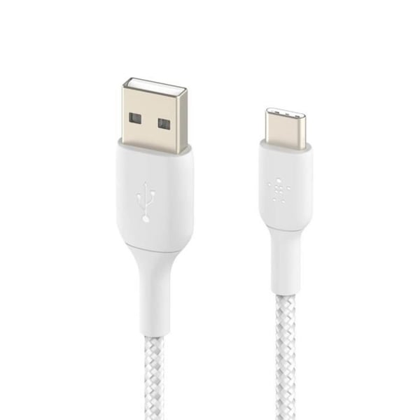USB till USB-C-kabel - Belkin - MFi - 18W - Flätad Nylon - 1m