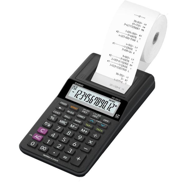 Skrivarräknare - CASIO - HR8 RCE - Bärbar - LCD-skärm - Batteridriven