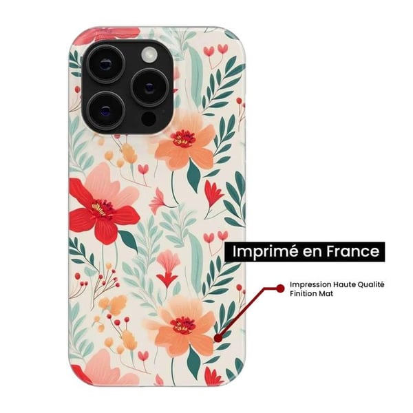 Silicone skal med tryck kompatibel med Apple iPhone 15 Plus Flower wall