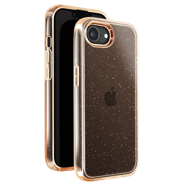 Skydd - MEDDELA - iPhone 16e - Guldiga glitter - Stötsäker - Lätt design