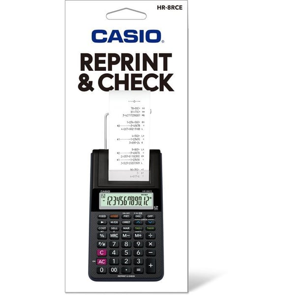 Skrivarräknare - CASIO - HR8 RCE - Bärbar - LCD-skärm - Batteridriven