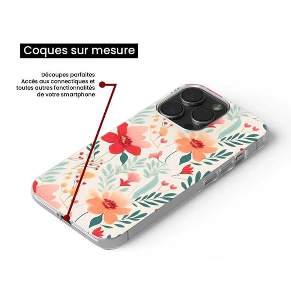Silicone skal med tryck kompatibel med Apple iPhone 15 Plus Flower wall