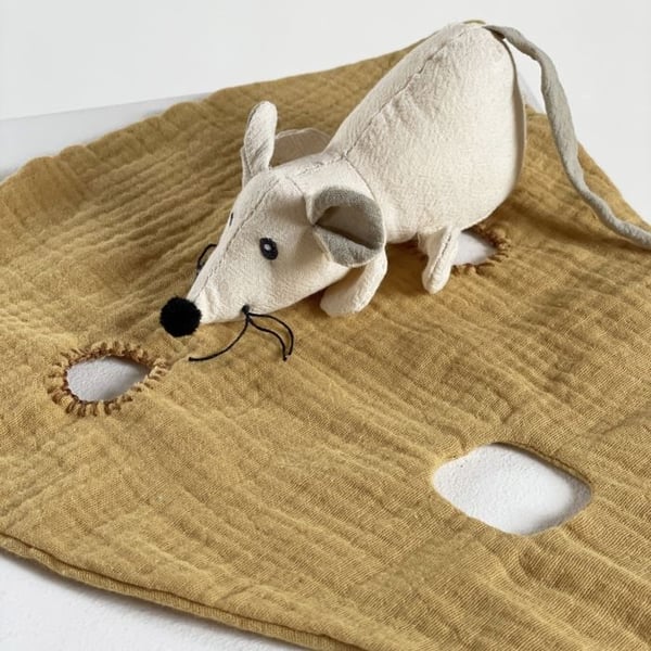 Doudou mus med bomullsgaze