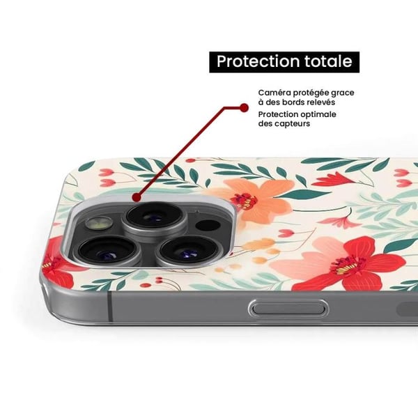 Silicone skal med tryck kompatibel med Apple iPhone 15 Plus Flower wall