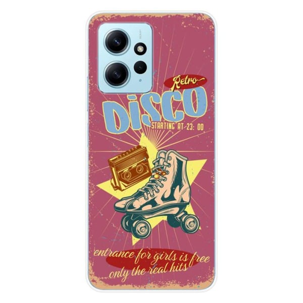 Siliconmobilskal med tryck - 1001 skal - Xiaomi Redmi Note 12 4G - Retro-disco mönster - Optimalt skydd