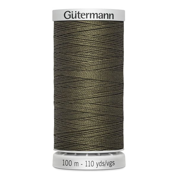 Fil extra stark 100 % polyester Gutermann, paket med 5 spolar av 100 m - Att 676 - mörk khaki