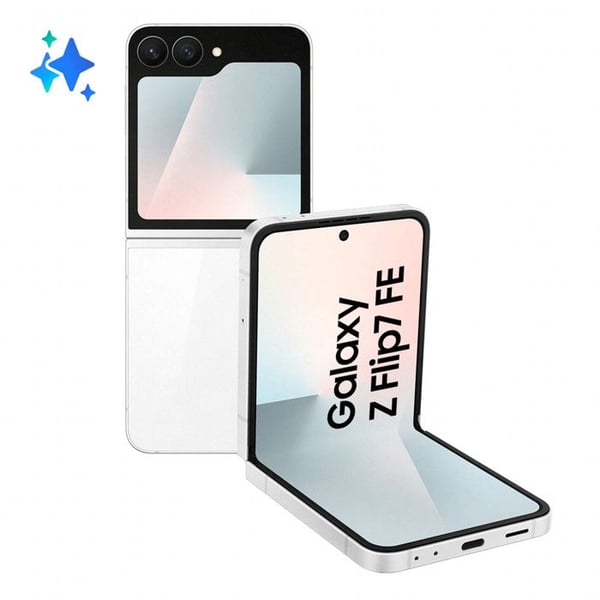 Samsung Galaxy Z Flip7 FE Vit 256GB RAM 8GB Fällbar Smartphone