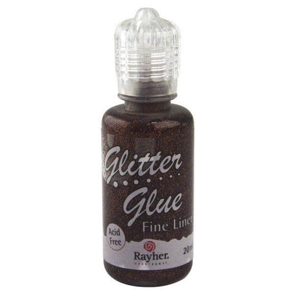 Metallisk glittrande kork, flaska 20 ml, brun mocca