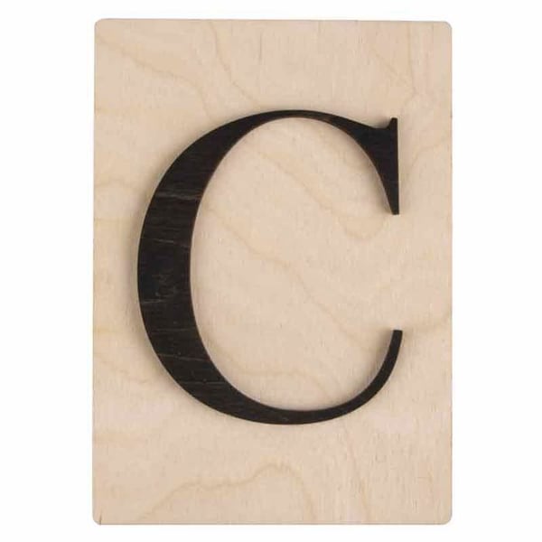 Dekorativa träbokstäver - RAYHER - 14,9 x 10,5 cm - Svart - Scrabble-stil