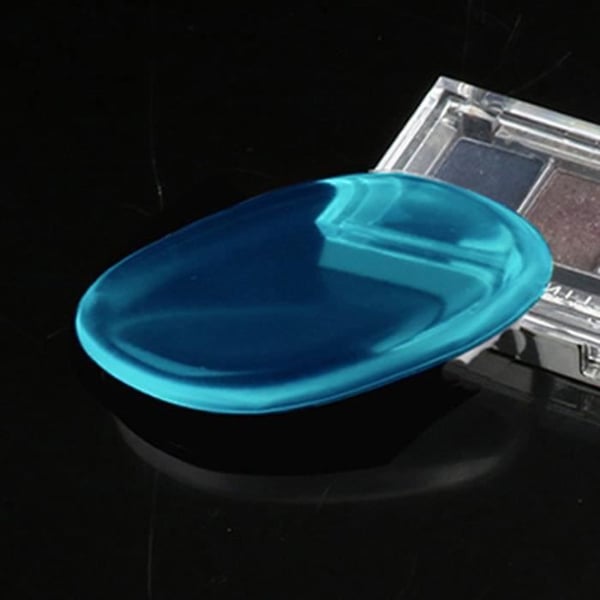 Blue Silica Gel Sponge Attached Transparent Foundation Makeup Cosmetic Tool