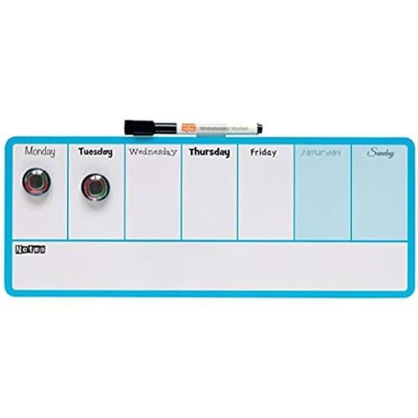 Mini Tavelagenda Veckoschema - NOBO - Magnetisk - Whiteboard - 360 x 140 mm - Inbyggd Markörhållare
