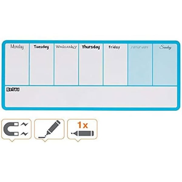 Mini Tavelagenda Veckoschema - NOBO - Magnetisk - Whiteboard - 360 x 140 mm - Inbyggd Markörhållare
