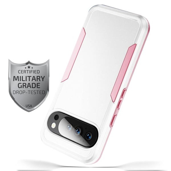 Coque för Google Pixel 10 Pro Ultra Förstärkt Militärstandard Skydd Vit / Rosa