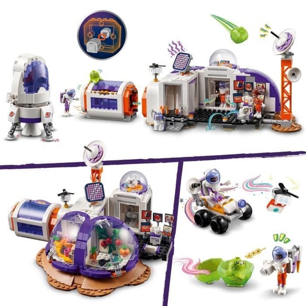LEGO® 42605 Friends Martian rumstation og raket, rumlegetøj med rumfærge og 4 astronautminifigurer