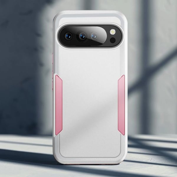 Coque för Google Pixel 10 Pro Ultra Förstärkt Militärstandard Skydd Vit / Rosa