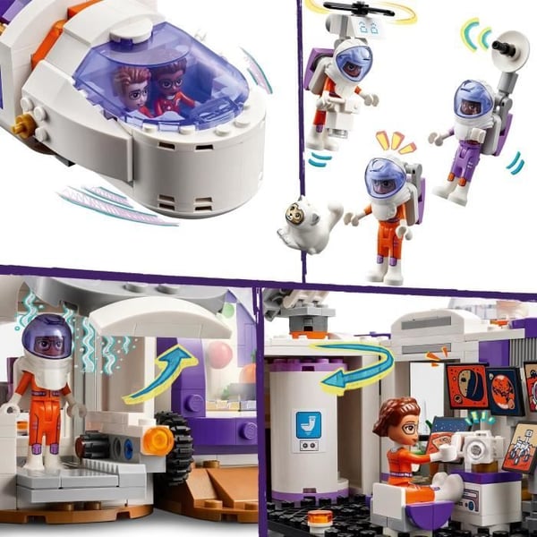 LEGO® 42605 Friends Martian rumstation og raket, rumlegetøj med rumfærge og 4 astronautminifigurer