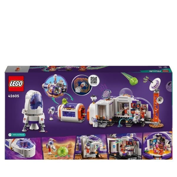 LEGO® 42605 Friends Martian rumstation og raket, rumlegetøj med rumfærge og 4 astronautminifigurer