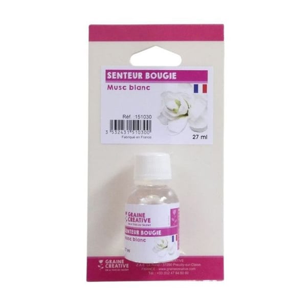 Doft för ljus - Vit Musk - 27 ml - Tillverkad i Frankrike - Moschusdoft - DIY