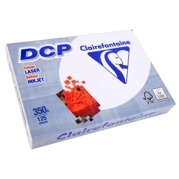 Papier - CLAIREFONTAINE - DCP - 125 ark - 350g - A4 - FSC-certifierad - Vit