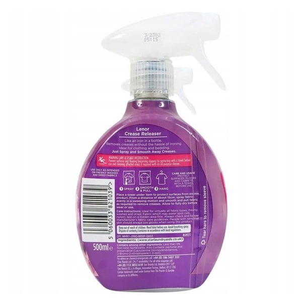 Spray avlägsnande av rynkor Lenor Bloom 500 ml | Doft av exotiska blommor | Antistatisk