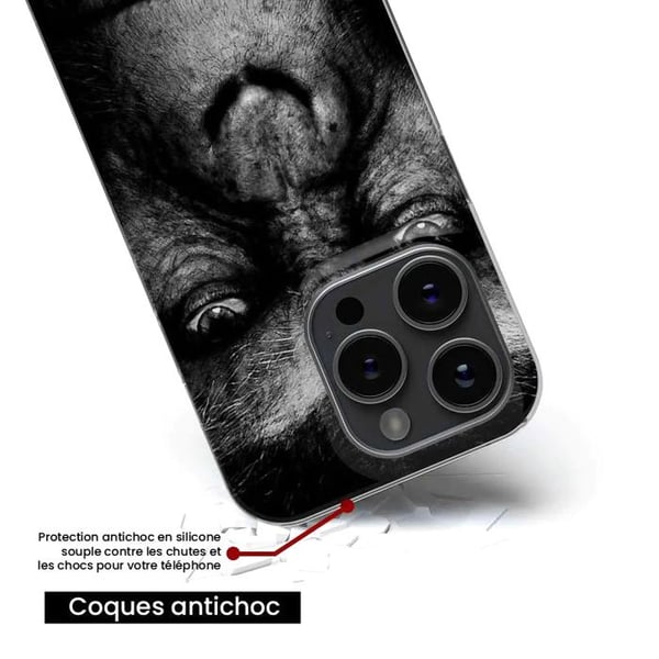 Tryckt silikonfodral som är kompatibelt med Apple iPhone 15 Plus Monkey