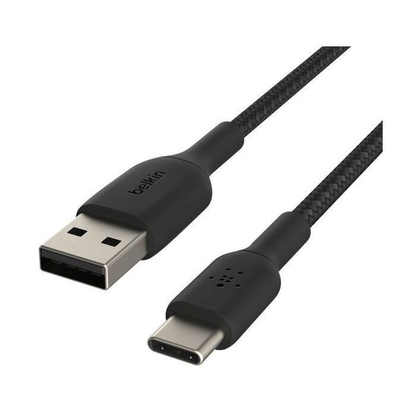 Flettet kabel - BELKIN - USB-A til USB-C - 3 m - Sort