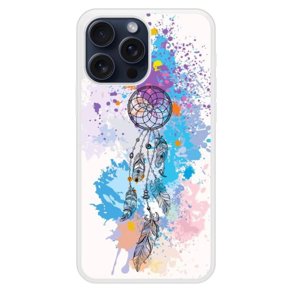 Coque i silikonförstärkt med tryck kompatibel med Apple iPhone 15 Pro Max Dreamcatcher Color