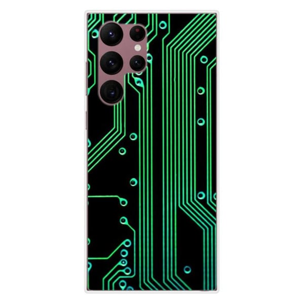 Siliconhölje - Kompatibel med Samsung Galaxy S22 Ultra - design med kretsmönster geek