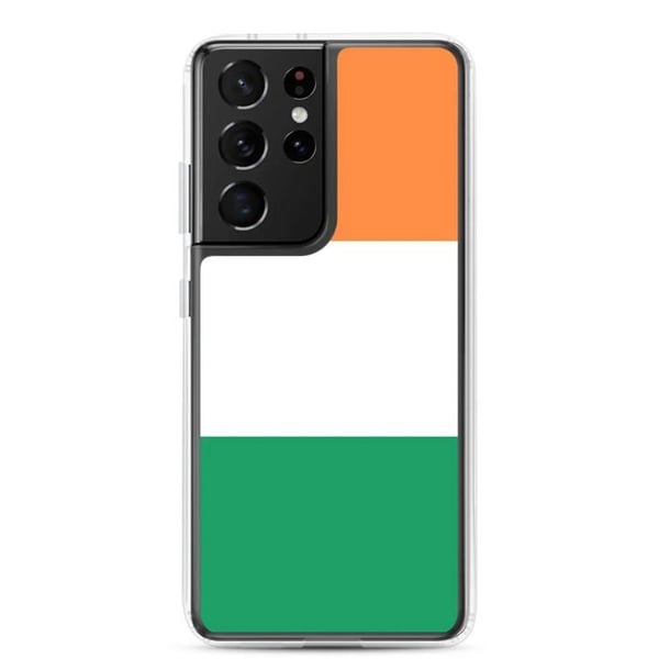 Mobilskal – Irlands flagga – Kompatibel med Samsung Galaxy S21 – Mjukfodral – Slittålig och Stötbeständig – Pixelforma