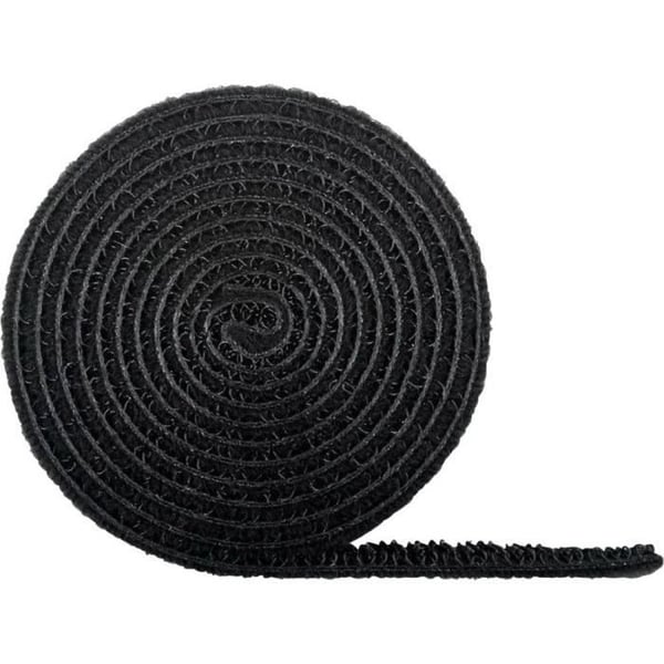 Självhäftande band - GOOBAY - 70360 - Sammet och krokar - Svart - 19 mm