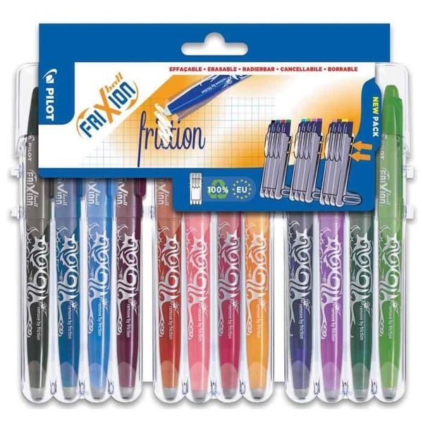 Stylo roller - PILOT - FRIXION BALL 07 - Fin spets - Utan spår - Assorterade