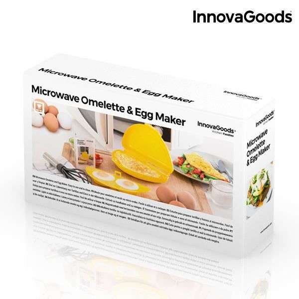 Omelettugn - InnovaGoods - Mikrovågsugn - BPA-fri PP - Pocherade äggtillbehör - 21x12x5 cm