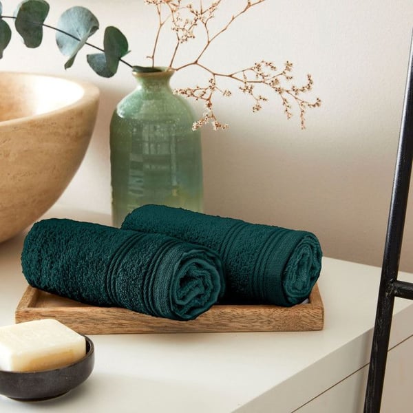 Set med 24 gästhanddukar i frotté "Spa" 30 x 50 cm / 400 gr/m² - "Spa" Smaragd - "Spa" Smaragd -