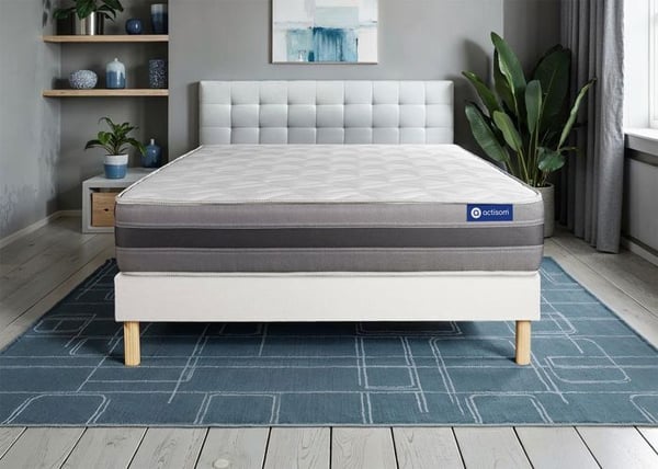 Madrass- och boxspringset 160x210 cm - Actiflex Relax - Vitt boxspringkit