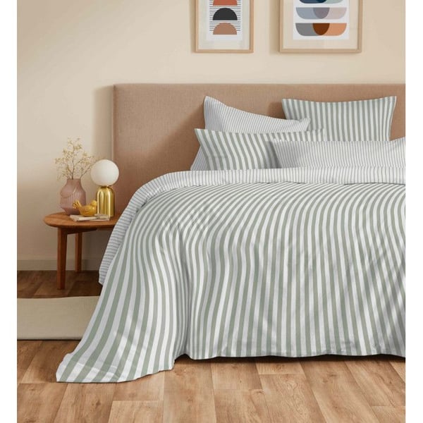 Komplett paket med vändbar täcktyg "Vanessa" 6 delar för säng 140 x 190 Palerme Eucalyptus